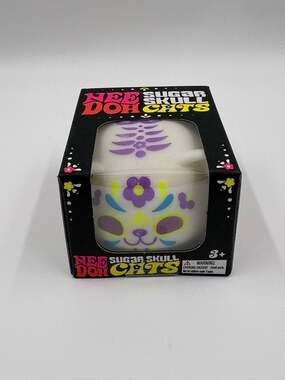 NeeDoh Sugar Skull Cats White Purple Squishy Fidget Toy Schylling Day of Dead